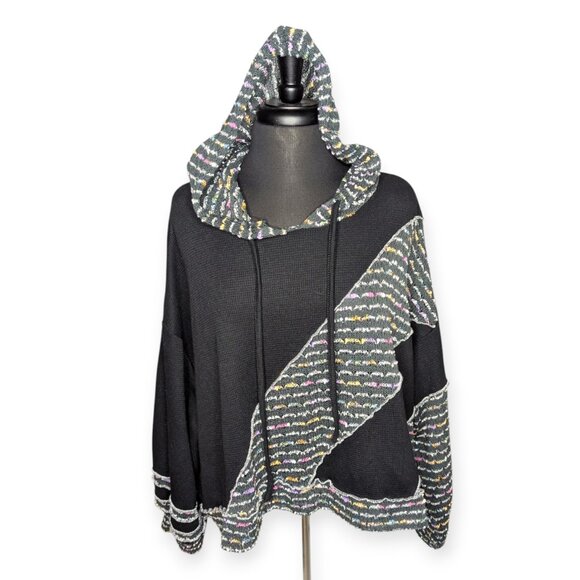 POL Oversize Chunky Cable Knit Hooded Long Sleeve Sweater Size Medium - Picture 1 of 16